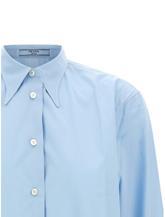 Рубашка PRADA Poplin shirt with pleats (P482JRSOOO126LF0012) #
