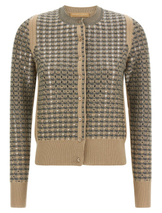 Кардиган ERMANNO SCERVINO Check cardigan with crystals