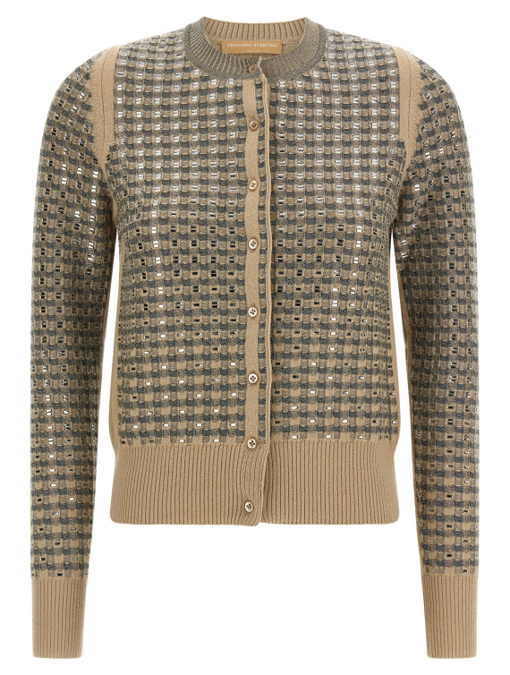 Кардиган ERMANNO SCERVINO Check cardigan with crystals (D495N320CTEJYD4919) #1