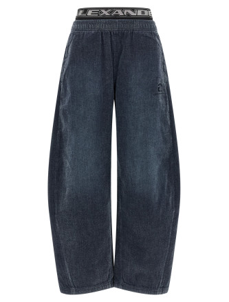 Брюки ALEXANDER WANG Denim pants with elastic waistband