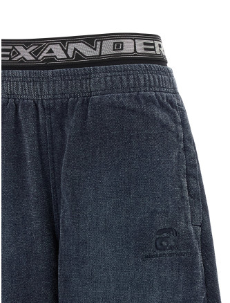 Брюки ALEXANDER WANG Denim pants with elastic waistband (UDC4264300410A) #