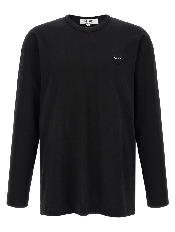 Футболка COMME DES GARÇONS PLAY Heart patch long sleeve t-shirt (AXT1200511) #1
