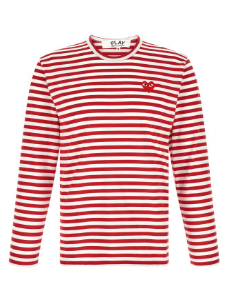 Футболка COMME DES GARÇONS PLAY Striped T-Shirt With Heart Patch