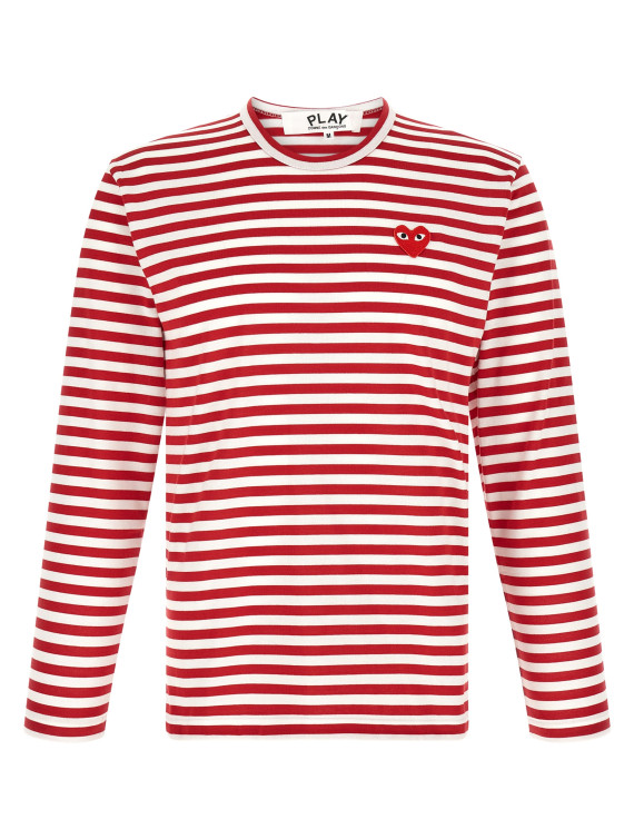 Футболка COMME DES GARÇONS PLAY Striped T-Shirt With Heart Patch (AXT1640514) #1