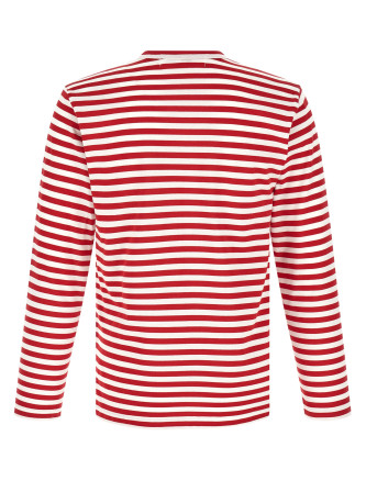 Футболка COMME DES GARÇONS PLAY Striped T-Shirt With Heart Patch (AXT1640514) #