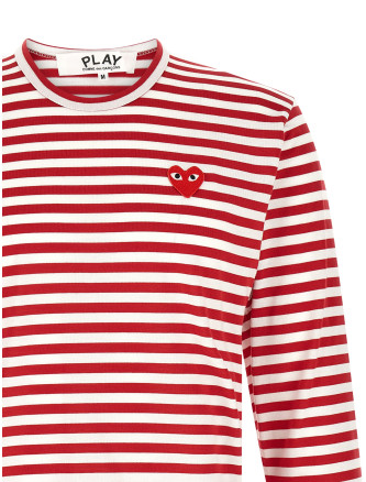 Футболка COMME DES GARÇONS PLAY Striped T-Shirt With Heart Patch (AXT1640514) #