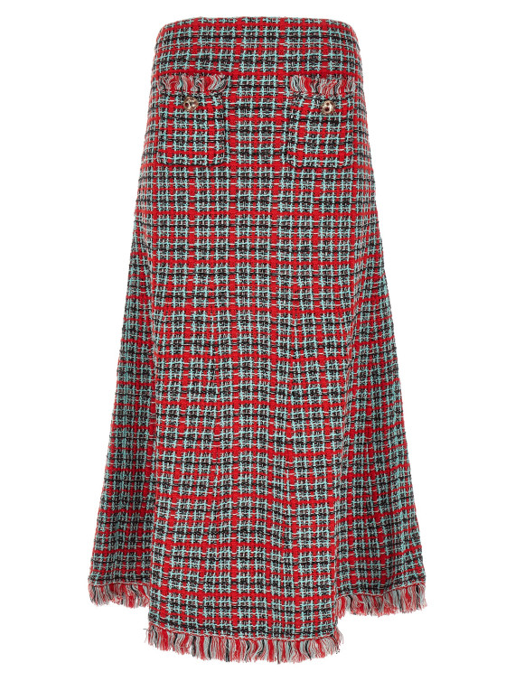 Юбка миди SELF PORTRAIT Tweed skirt (AW26146MSKRRED) #1