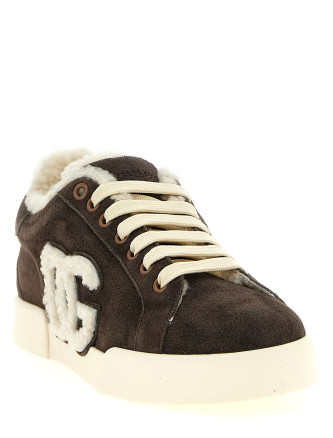Кроссовки DOLCE & GABBANA Shearling low.top sneakers (CK2374AJ2228L832) #