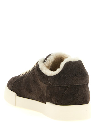 Кроссовки DOLCE & GABBANA Shearling low.top sneakers (CK2374AJ2228L832) #