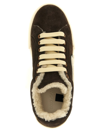 Кроссовки DOLCE & GABBANA Shearling low.top sneakers (CK2374AJ2228L832) #