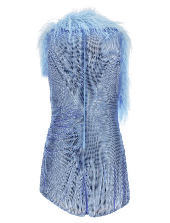 Платье GIUSEPPE DI MORABITO Dress with removable crystals and feathers (07PFDR742FC1671680) #