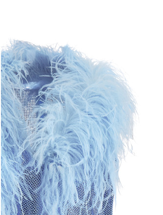 Платье GIUSEPPE DI MORABITO Dress with removable crystals and feathers (07PFDR742FC1671680) #