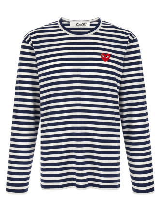 Футболка COMME DES GARÇONS PLAY Striped T-Shirt With Heart Patch