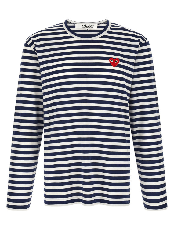 Футболка COMME DES GARÇONS PLAY Striped T-Shirt With Heart Patch (AXT0100511) #1