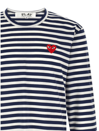 Футболка COMME DES GARÇONS PLAY Striped T-Shirt With Heart Patch (AXT0100511) #