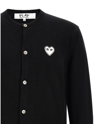 Кардиган COMME DES GARÇONS PLAY Wool cardigan with heart patch (AXN0610511) #