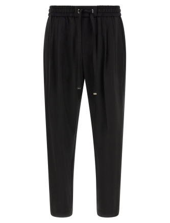 Wool gabardine joggers
