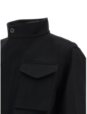 Верхняя одежда SACAI Wool coat with fur insert (2608755001) #