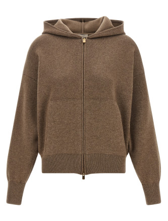 Свитер AGNONA Zipped hooded sweater
