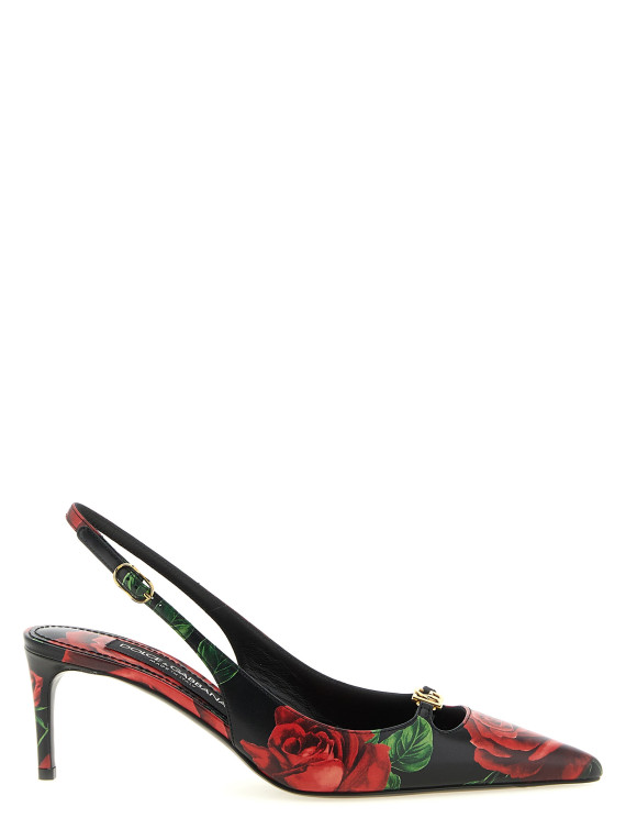 Каблуки средней высоты DOLCE & GABBANA Rose print slingbacks (CG0796A0706HN6EJ) #1