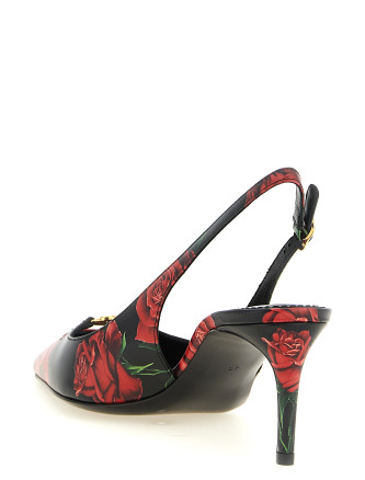 Каблуки средней высоты DOLCE & GABBANA Rose print slingbacks (CG0796A0706HN6EJ) #