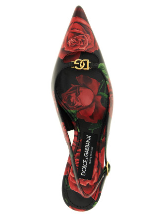 Каблуки средней высоты DOLCE & GABBANA Rose print slingbacks (CG0796A0706HN6EJ) #