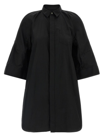 Мини-платье SACAI Chemisier dress with wide sleeves