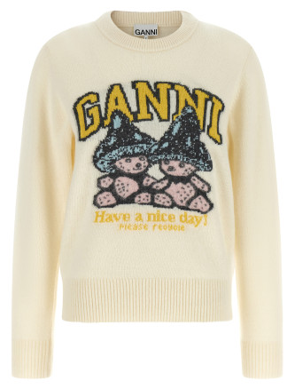 Свитшот GANNI Sweater with intarsia