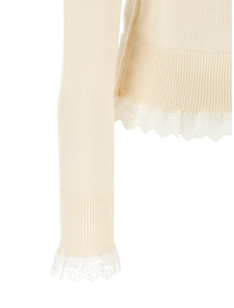 Свитер GANNI Turtleneck Sweater with Lace Trim (A1150062135) #