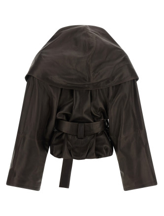 Shawl collar leather jacket (240926BROWN) #