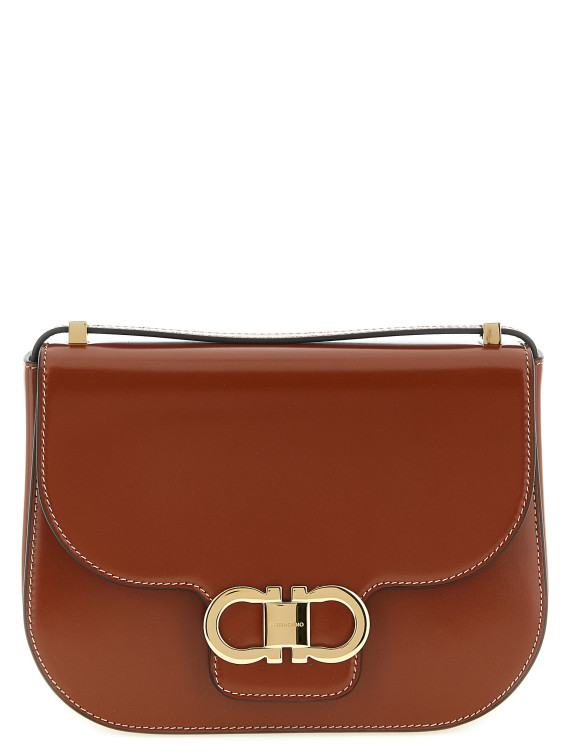Сумка FERRAGAMO 'Double Gancini' (789540DARKCOGNAC) #1