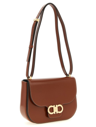 Сумка FERRAGAMO 'Double Gancini' (789540DARKCOGNAC) #