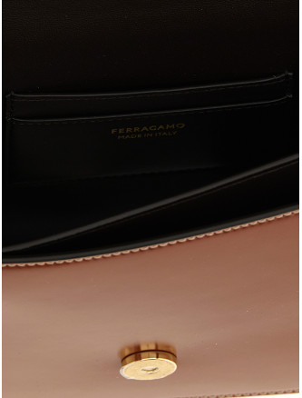 Сумка FERRAGAMO 'Double Gancini' (789540DARKCOGNAC) #