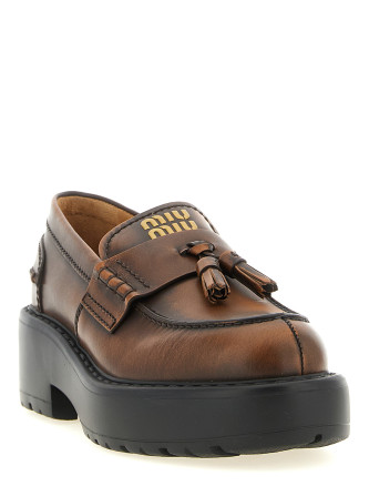 Лоферы MIU Loafers with tassels (5D743EF0553KY8F0038) #