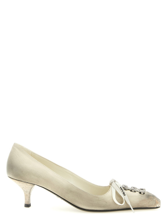 Туфли PRADA Leather pumps with laces (1I612OFA055V69F0K74) #1