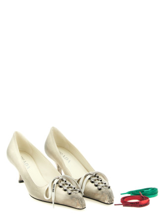 Туфли PRADA Leather pumps with laces (1I612OFA055V69F0K74) #