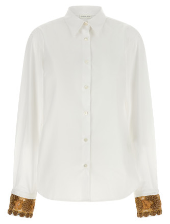 Рубашка DRIES VAN NOTEN Shirt with embroidered cuffs