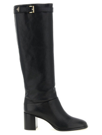 Сапоги PRADA High boots with buckle and logo