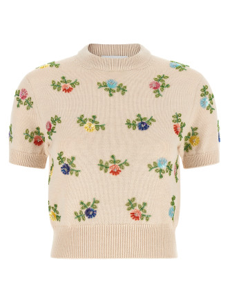 Топ PACO RABANNE Sweater with beads embroidery