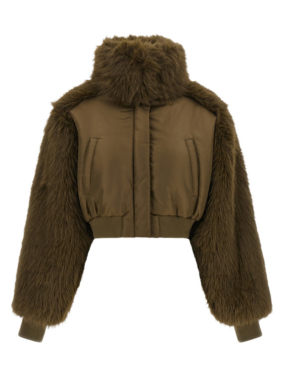 Пуховик PINKO Bomber jacket with fur inserts (107671A2OIL67) #1