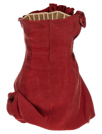 Мини-платье MAGDA BUTRYM Asymmetrical dress with pleats (215926RED) #