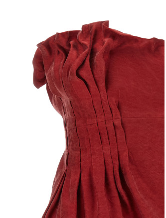 Мини-платье MAGDA BUTRYM Asymmetrical dress with pleats (215926RED) #