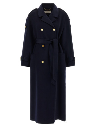 Пальто ELISABETTA FRANCHI Double-Breasted Belted Coat