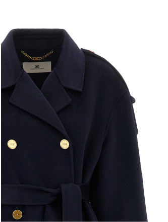 Пальто ELISABETTA FRANCHI Double-Breasted Belted Coat (CP02D66E2H88) #