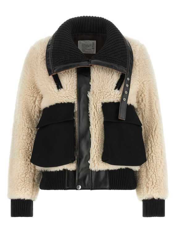 Куртка SACAI Shearling effect wool jacket (2608788051) #1