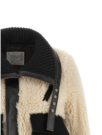 Куртка SACAI Shearling effect wool jacket (2608788051) #