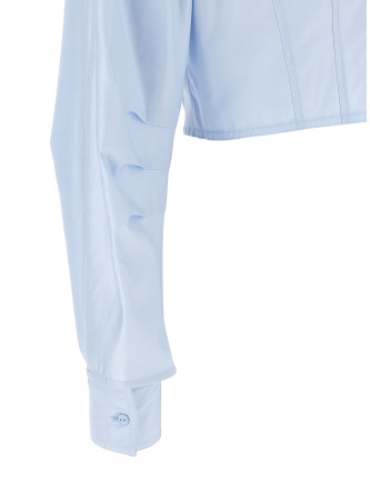 Рубашка ELISABETTA FRANCHI Cropped shirt with charms (CA17066E2019) #