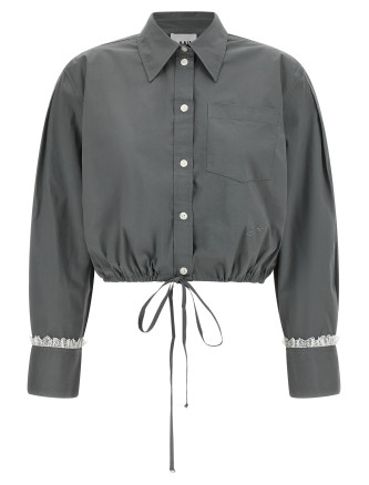Рубашка GANNI Cropped Shirt with Lace