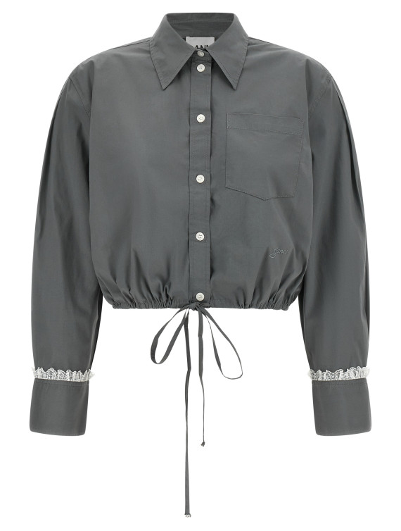 Рубашка GANNI Cropped Shirt with Lace (A1140028ZXH) #1