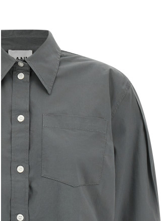 Рубашка GANNI Cropped Shirt with Lace (A1140028ZXH) #